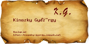 Kinszky György névjegykártya